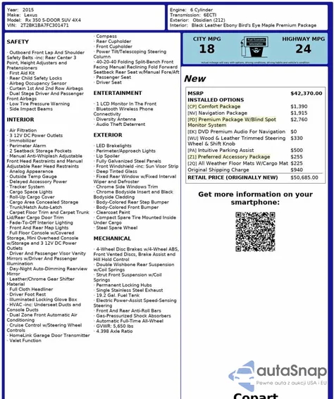 2015 Lexus Rx 350 Base from USA, damaged, VIN 2T2BK1BA7FC301471